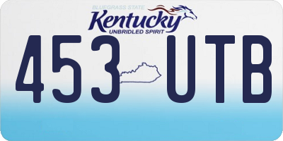 KY license plate 453UTB