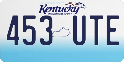KY license plate 453UTE