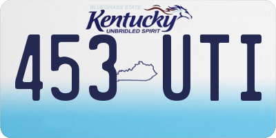 KY license plate 453UTI