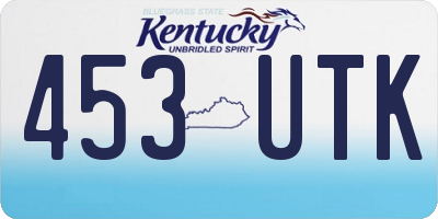 KY license plate 453UTK