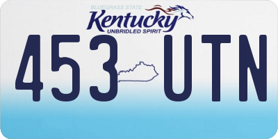 KY license plate 453UTN