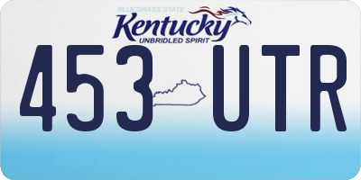 KY license plate 453UTR