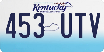 KY license plate 453UTV