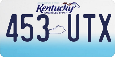 KY license plate 453UTX