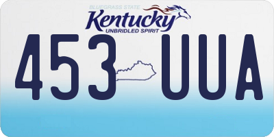 KY license plate 453UUA