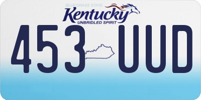 KY license plate 453UUD