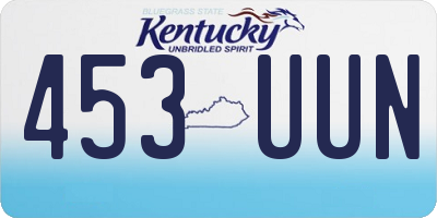 KY license plate 453UUN