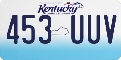 KY license plate 453UUV
