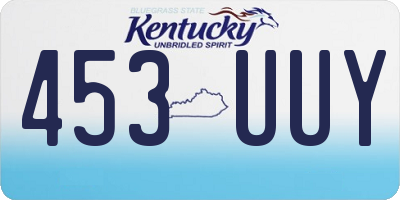 KY license plate 453UUY