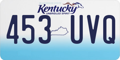 KY license plate 453UVQ