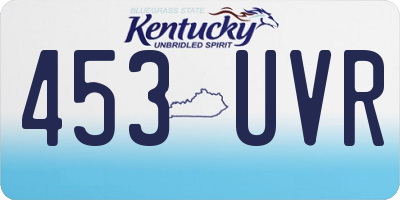 KY license plate 453UVR