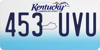KY license plate 453UVU
