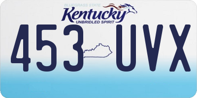 KY license plate 453UVX