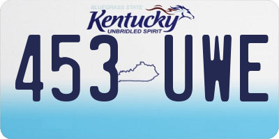 KY license plate 453UWE