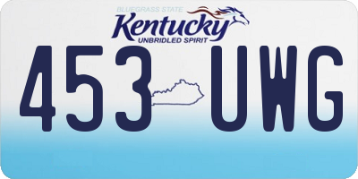 KY license plate 453UWG