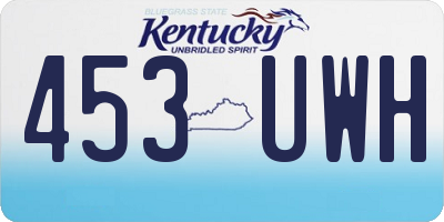 KY license plate 453UWH