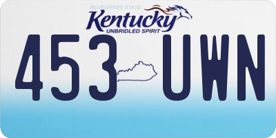 KY license plate 453UWN