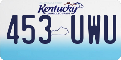 KY license plate 453UWU