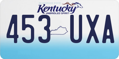 KY license plate 453UXA