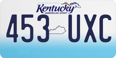 KY license plate 453UXC