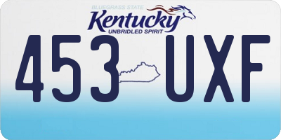 KY license plate 453UXF