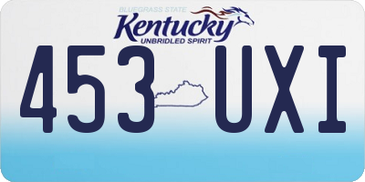 KY license plate 453UXI