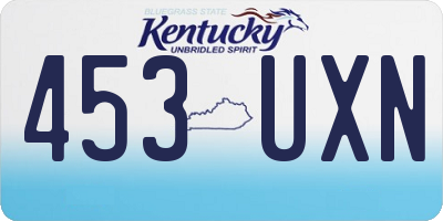 KY license plate 453UXN