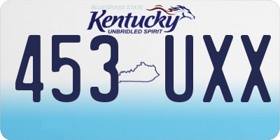 KY license plate 453UXX
