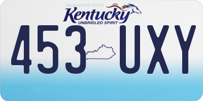 KY license plate 453UXY