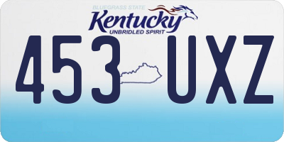 KY license plate 453UXZ