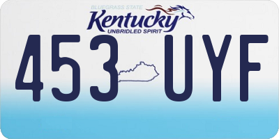 KY license plate 453UYF