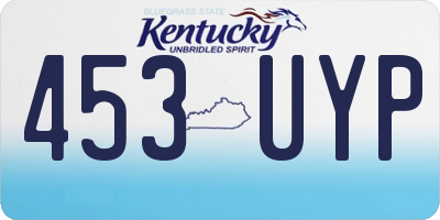 KY license plate 453UYP