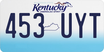 KY license plate 453UYT