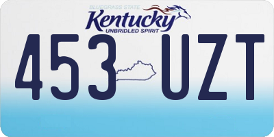 KY license plate 453UZT