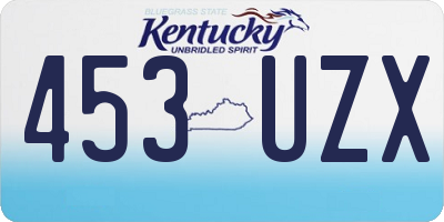 KY license plate 453UZX