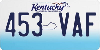 KY license plate 453VAF