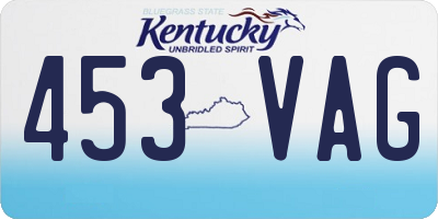 KY license plate 453VAG