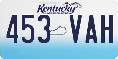 KY license plate 453VAH