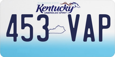 KY license plate 453VAP