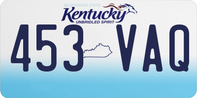 KY license plate 453VAQ