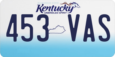 KY license plate 453VAS