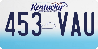 KY license plate 453VAU