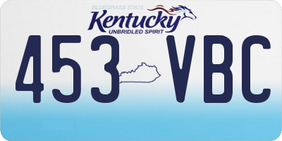 KY license plate 453VBC