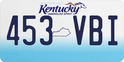 KY license plate 453VBI