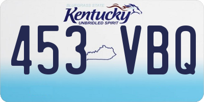 KY license plate 453VBQ