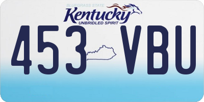 KY license plate 453VBU