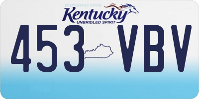 KY license plate 453VBV