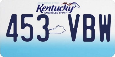 KY license plate 453VBW