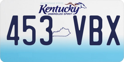 KY license plate 453VBX