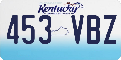 KY license plate 453VBZ